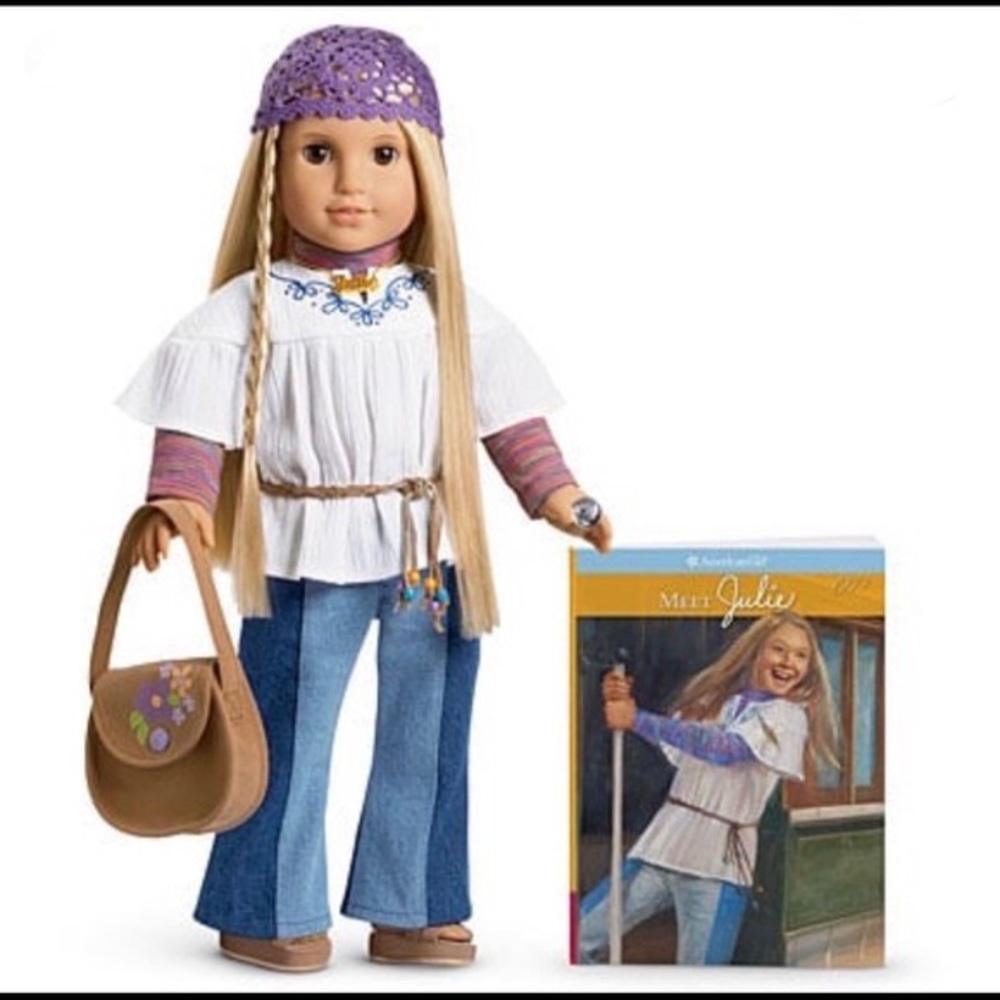 American Girl Doll Julie w/ RETIRED outfit & book